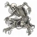 skeleton dancing gracefully tattoo design idea