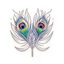 fluet with peacock feather  tattoo design idea
