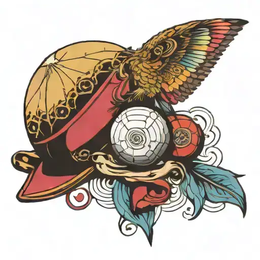 barristers wig, Catholic priest stole, Kandinsky style, cricket ball tattoo design idea