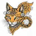 small orange cat   tattoo design idea