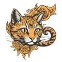 small orange cat   tattoo design idea