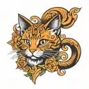 small orange cat   tattoo design idea