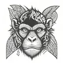 monkey face aggressive look angry tattoo design idea