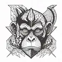 monkey face aggressive look angry tattoo design idea