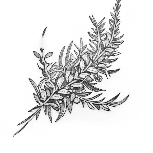 wild rosemary tattoo design idea