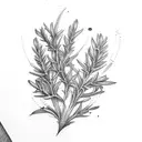 wild rosemary tattoo design idea
