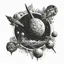 Create a tattoo design inspired by the Sandman comics, incorporating elements of astronomy tattoo design idea