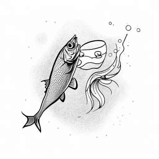 Fishing addicted tattoo design idea