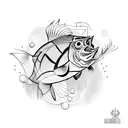 Fishing addicted tattoo design idea