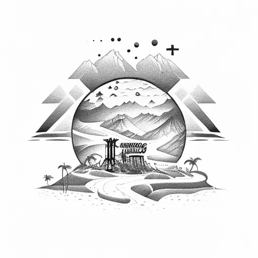 beaches, Hollywood sign, famous Los Angeles murals, Hollywood sign tattoo design idea