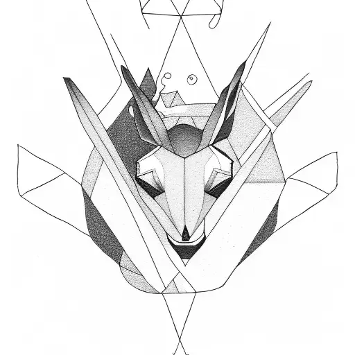Triangle goat sun summer pear minimalist tattoo design idea