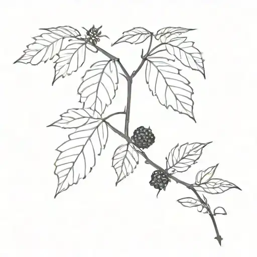 blackberry branch  tattoo design idea