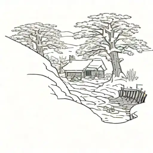 half snowfall with reinder hide in it tattoo design idea