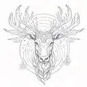 snowfall reinder tattoo design idea