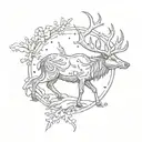 snowfall reinder tattoo design idea