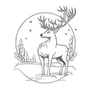 snowfall reinder tattoo design idea