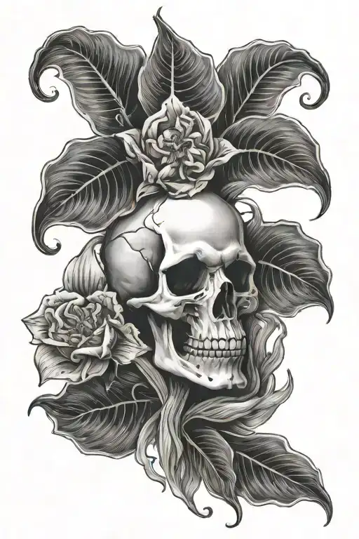 water arum aries skull tattoo design idea