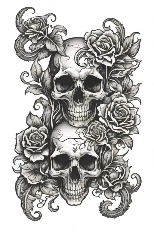 water arum aries skull tattoo design idea