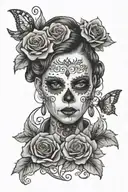 Millie bobby brown day of the dead  tattoo design idea
