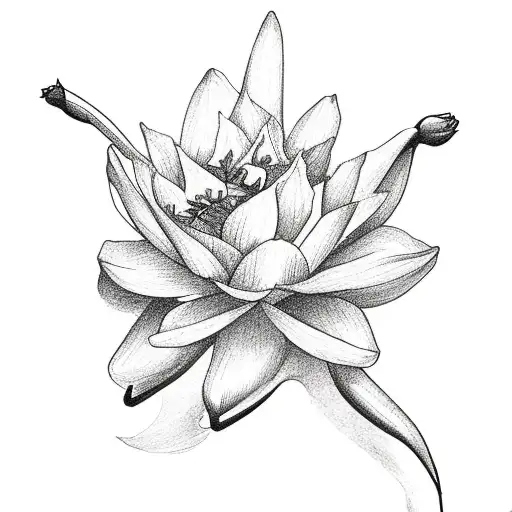 puerto rican flag with a branch holding a rose, daffodil and water lily on it tattoo design idea