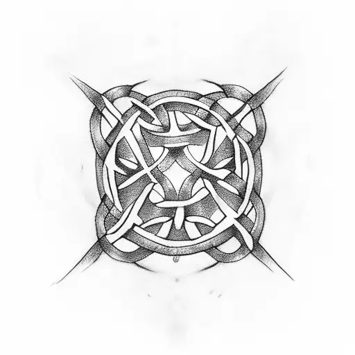 Celtic Knot inside a  cedar tree tattoo design idea
