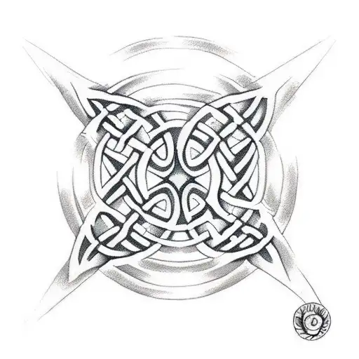 Celtic Knot with a cedar tree tattoo design idea