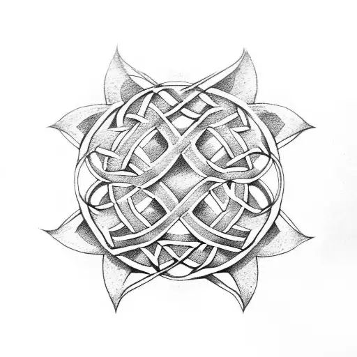 Celtic Knot inside a lebanese cedar tattoo design idea