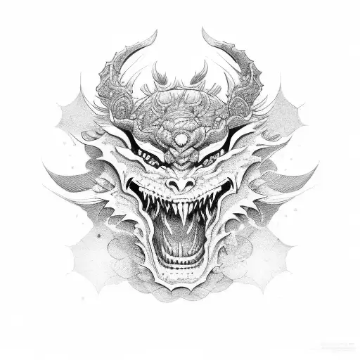 Japan Demon tattoo design idea