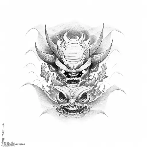 Japan Demon tattoo design idea