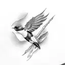 Swallow Bird tattoo design idea