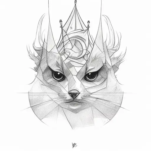 A sketch-style tattoo of Fleabag with a touch of darkness tattoo design idea