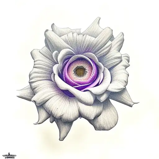 Rose, daisy, violet, sunflower tattoo design idea