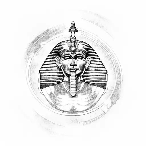 A detailed UFO abducting an ancient Egyptian pharaoh, incorporating elements of the Annunaki tattoo design idea