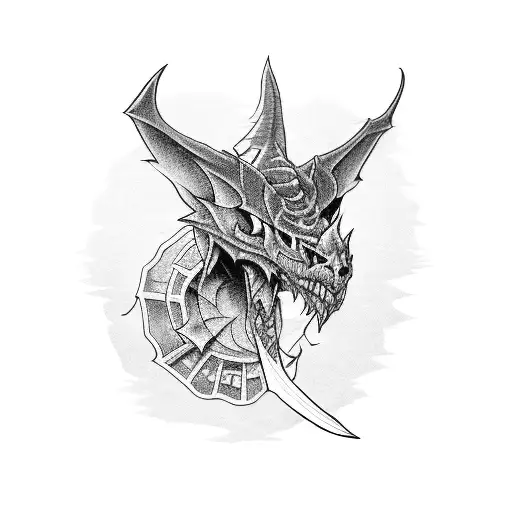 A stack of books with a computer screen displaying a dungeon & dragons game tattoo design idea