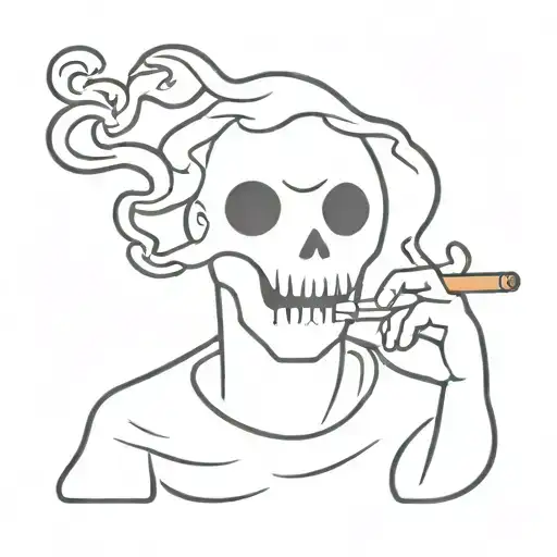 ghost smoking a joint tattoo design idea