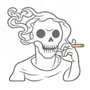 ghost smoking a joint tattoo design idea