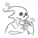ghost smoking a joint tattoo design idea