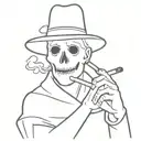ghost smoking a joint tattoo design idea
