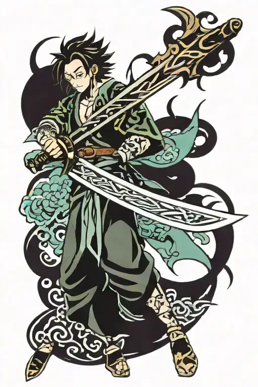 demon slayer sword tattoo design idea