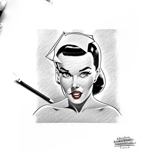 pin up nude of bettie page draped in the american flag tattoo design idea