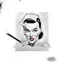 pin up nude of bettie page draped in the american flag tattoo design idea