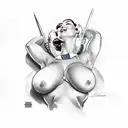 pin up nude of bettie page draped in the american flag tattoo design idea