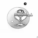 honeydipper in front of moon tattoo design idea