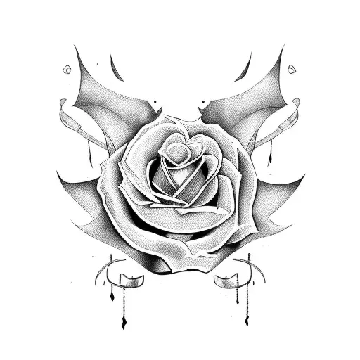 rose with Jason mask in middle  tattoo design idea