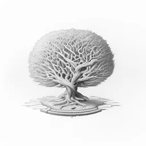 arbre Olivier avec colombe et monument romain tattoo design idea