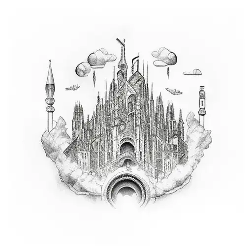 I have a great desire to travel, mainly to old Germany. I would like to represent this wanderlust in my image tattoo design idea