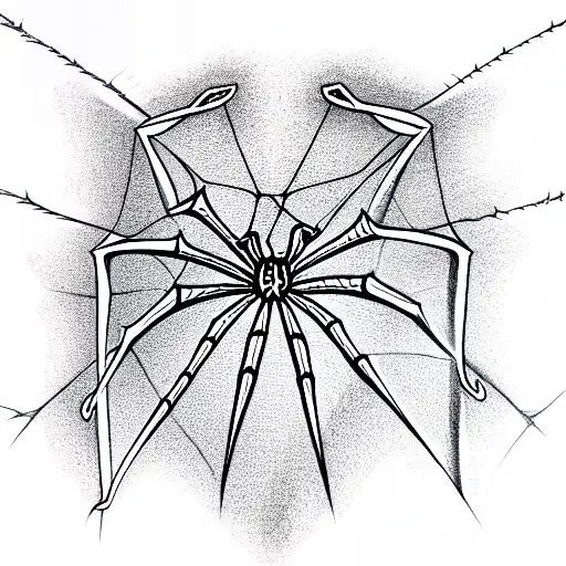 web and spider tattoo design idea