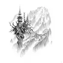 longs peak tattoo design idea