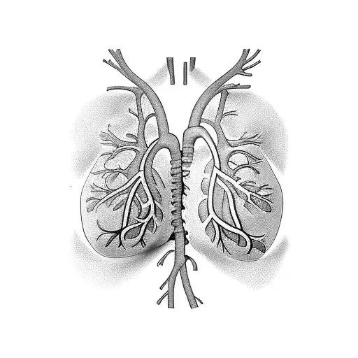lungs and heart tattoo design idea