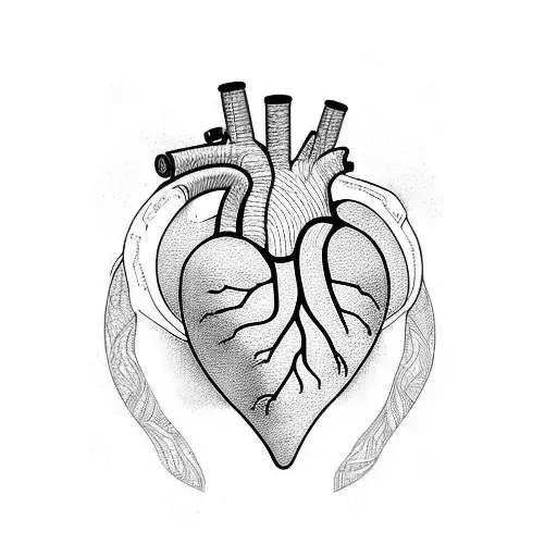 lungs and heart tattoo design idea